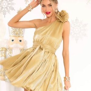 Gold Holiday Mini Dress
